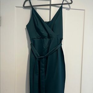 Lulu's Elegant Teal Midi Dress
